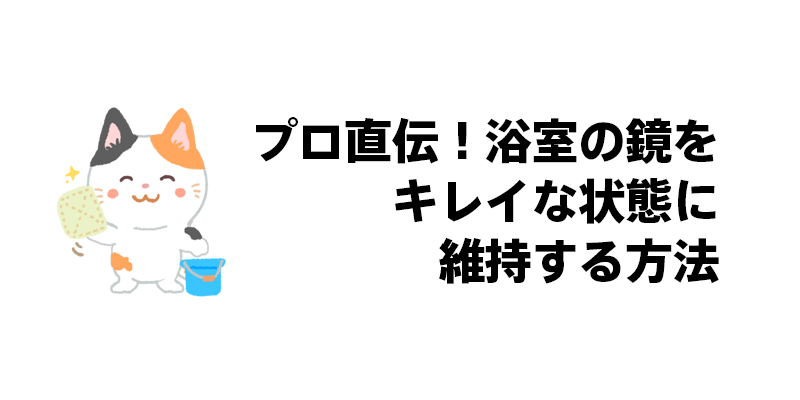 プロ直伝！浴室の鏡をキレイな状態に維持する方法