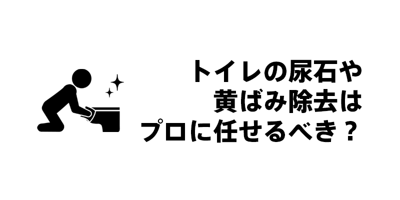 トイレの尿石や黄ばみ除去はプロに任せるべき？