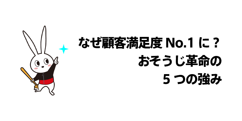 なぜ顧客満足度No.1に？おそうじ革命の5つの強み