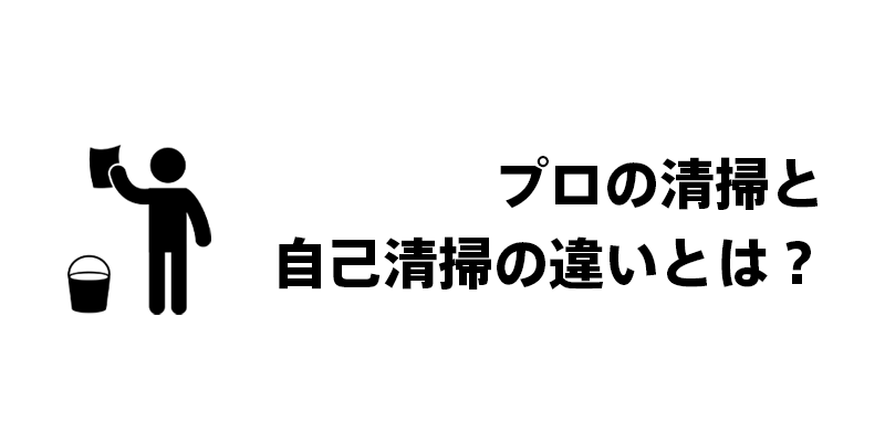 プロの清掃と自己清掃の違いとは？