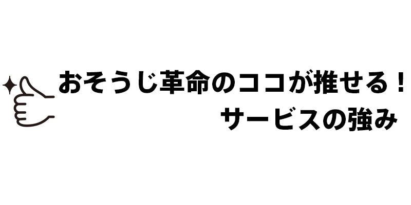 おそうじ革命のココが推せる！サービスの強み