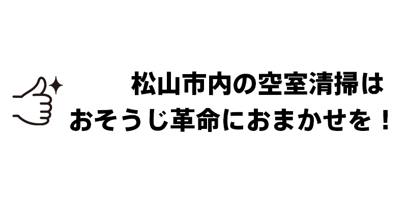 松山市内の空室清掃はおそうじ革命におまかせを！