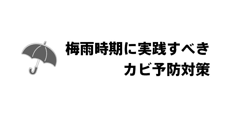 梅雨時期に実践すべきカビ予防対策