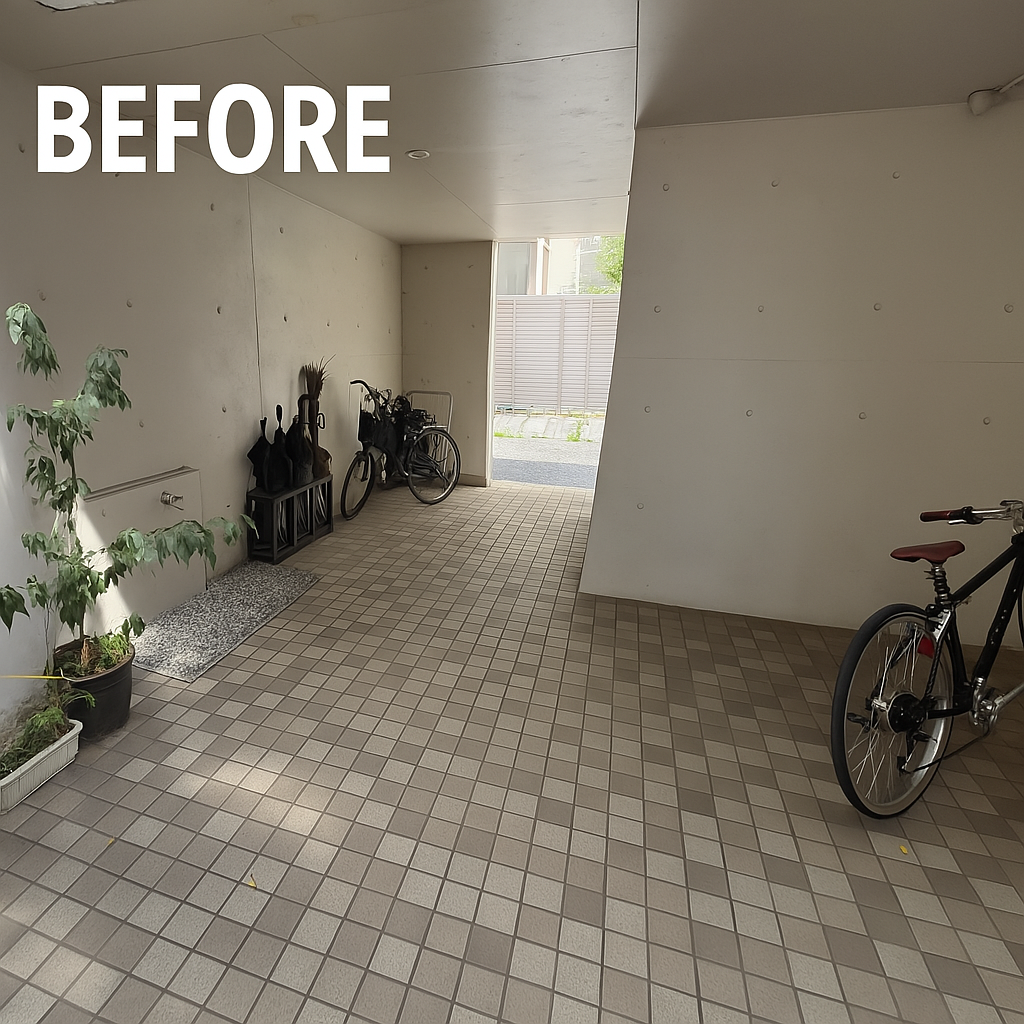 愛知県名古屋市中区のビル・マンション共用部清掃の作業前1