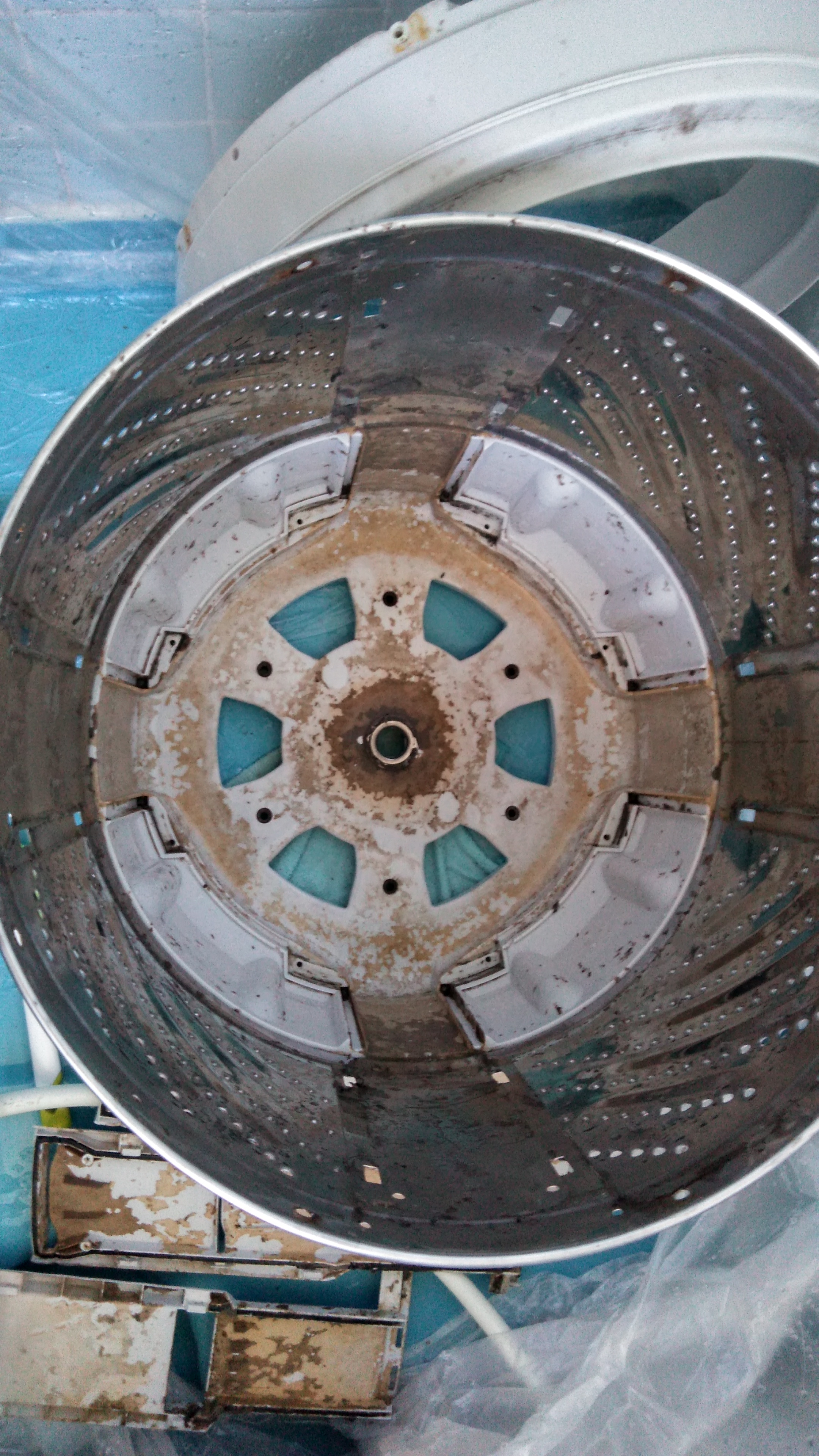 新潟県上越市国府の洗濯機分解クリーニングの作業前1