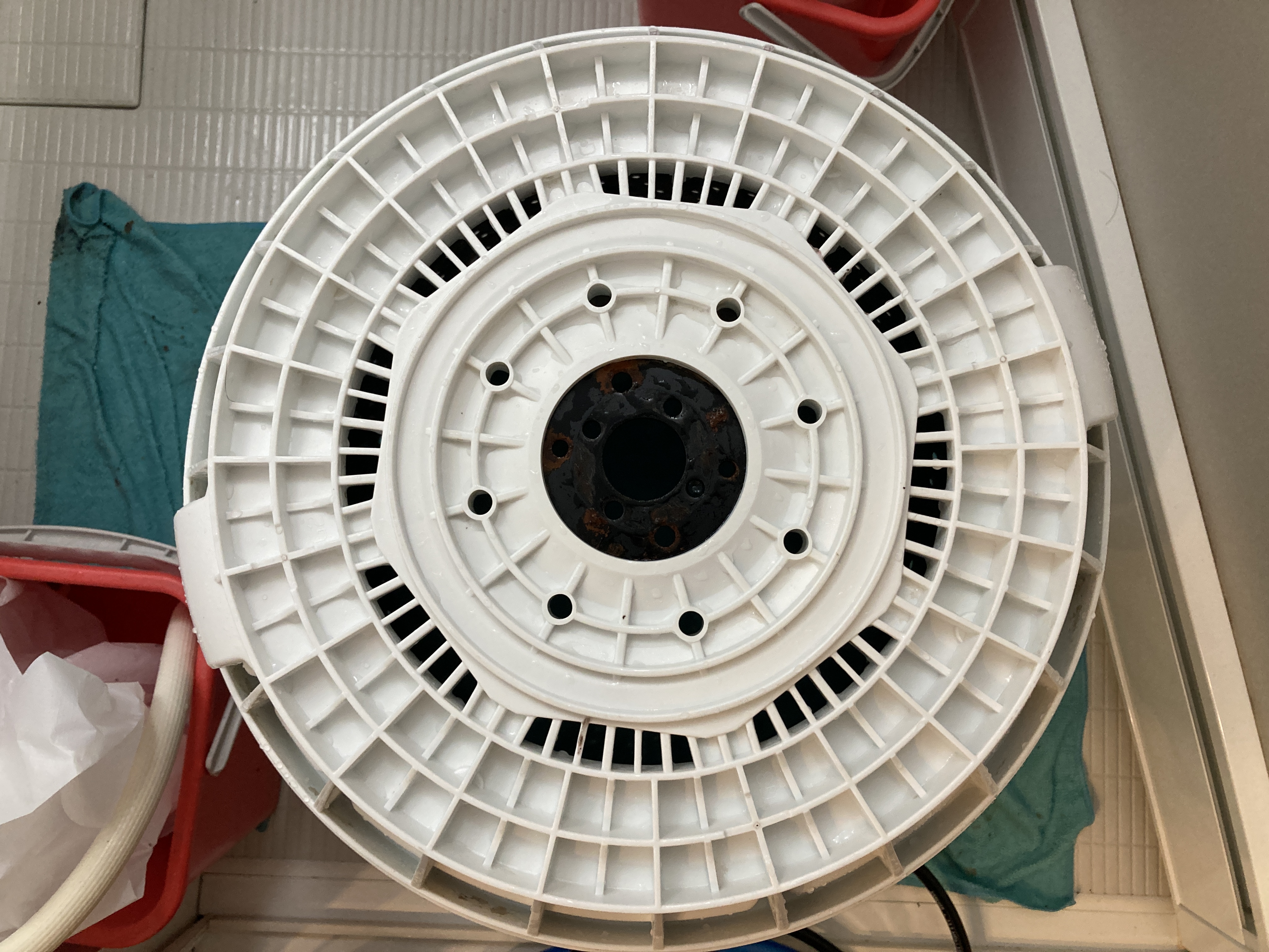 京都府京都市南区東九条下殿田町の洗濯機分解クリーニングの作業後2