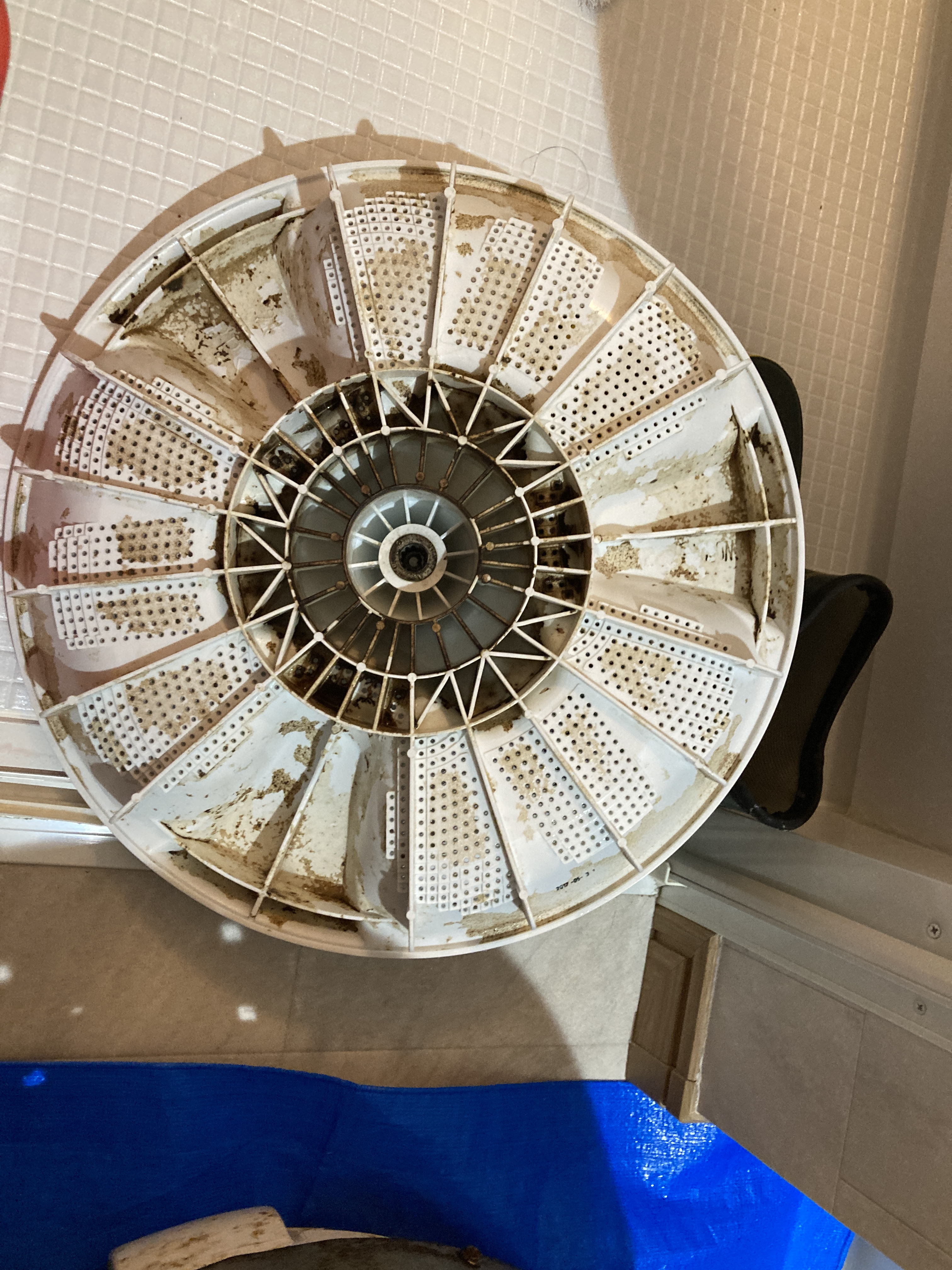 京都府京都市中京区壬生森前町の洗濯機分解クリーニングの作業前3