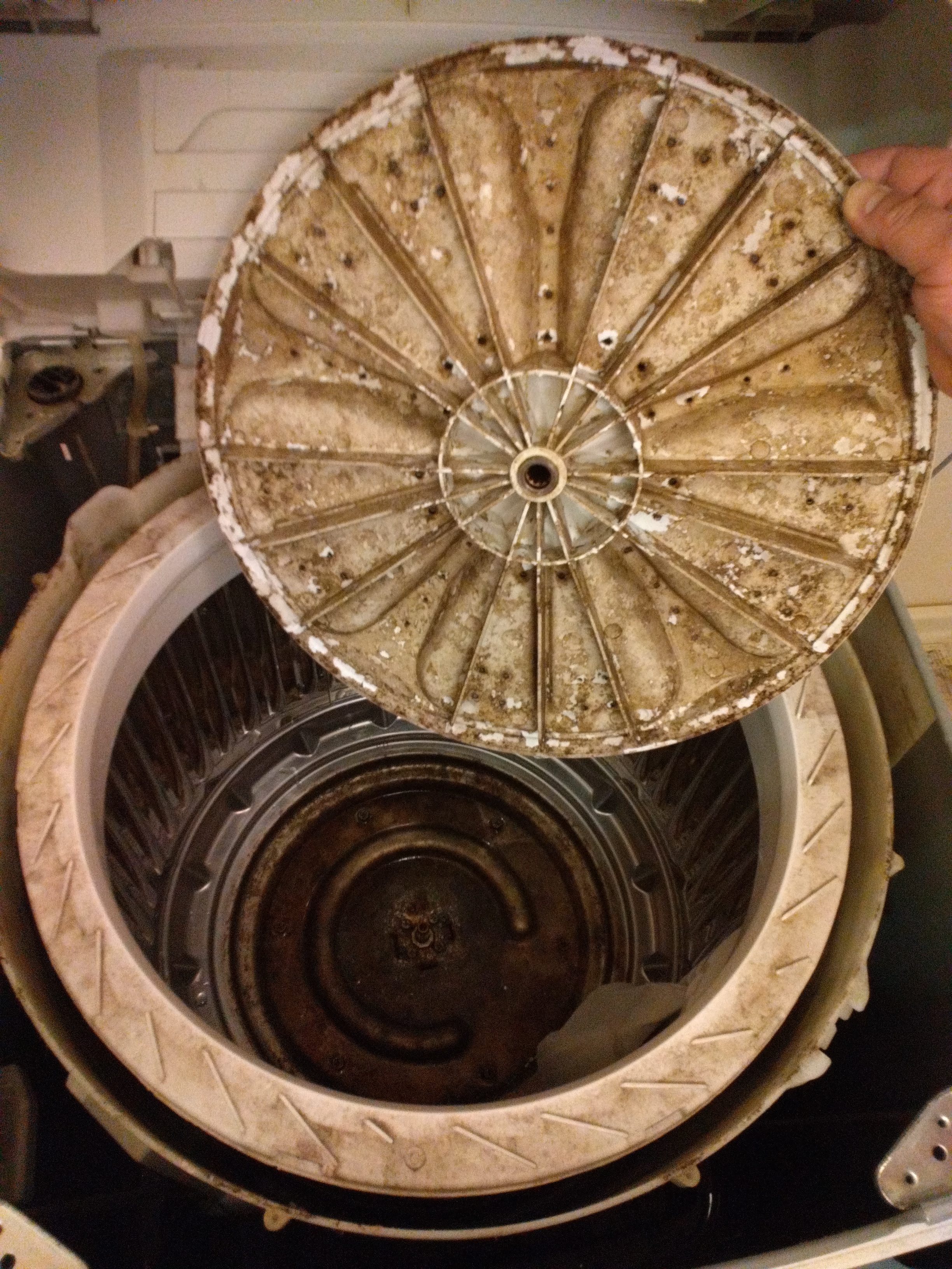 青森県八戸市の洗濯機分解クリーニングの作業前1