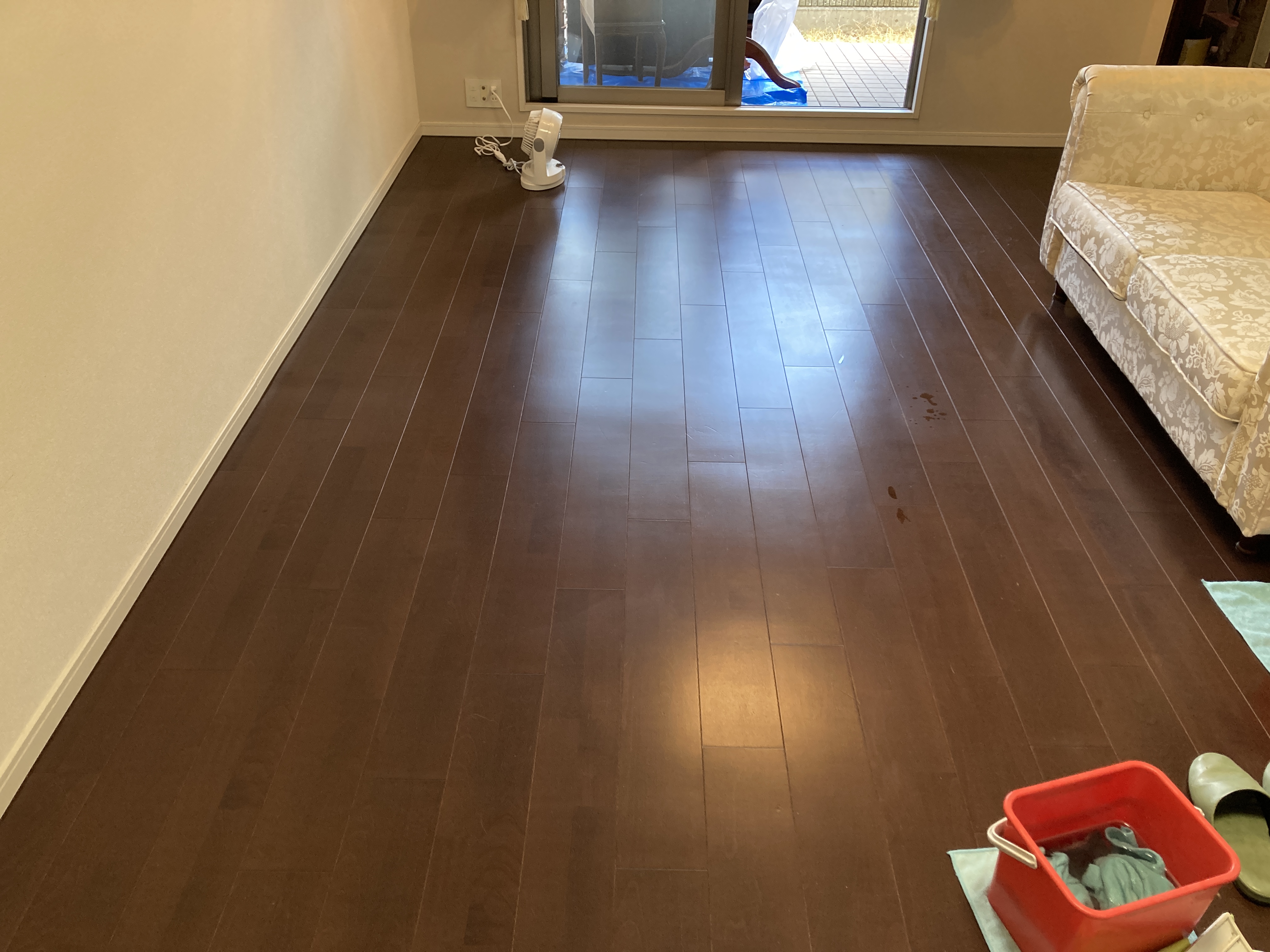 京都府京都市中京区西ノ京樋ノ口町のフローリングクリーニングの作業前2