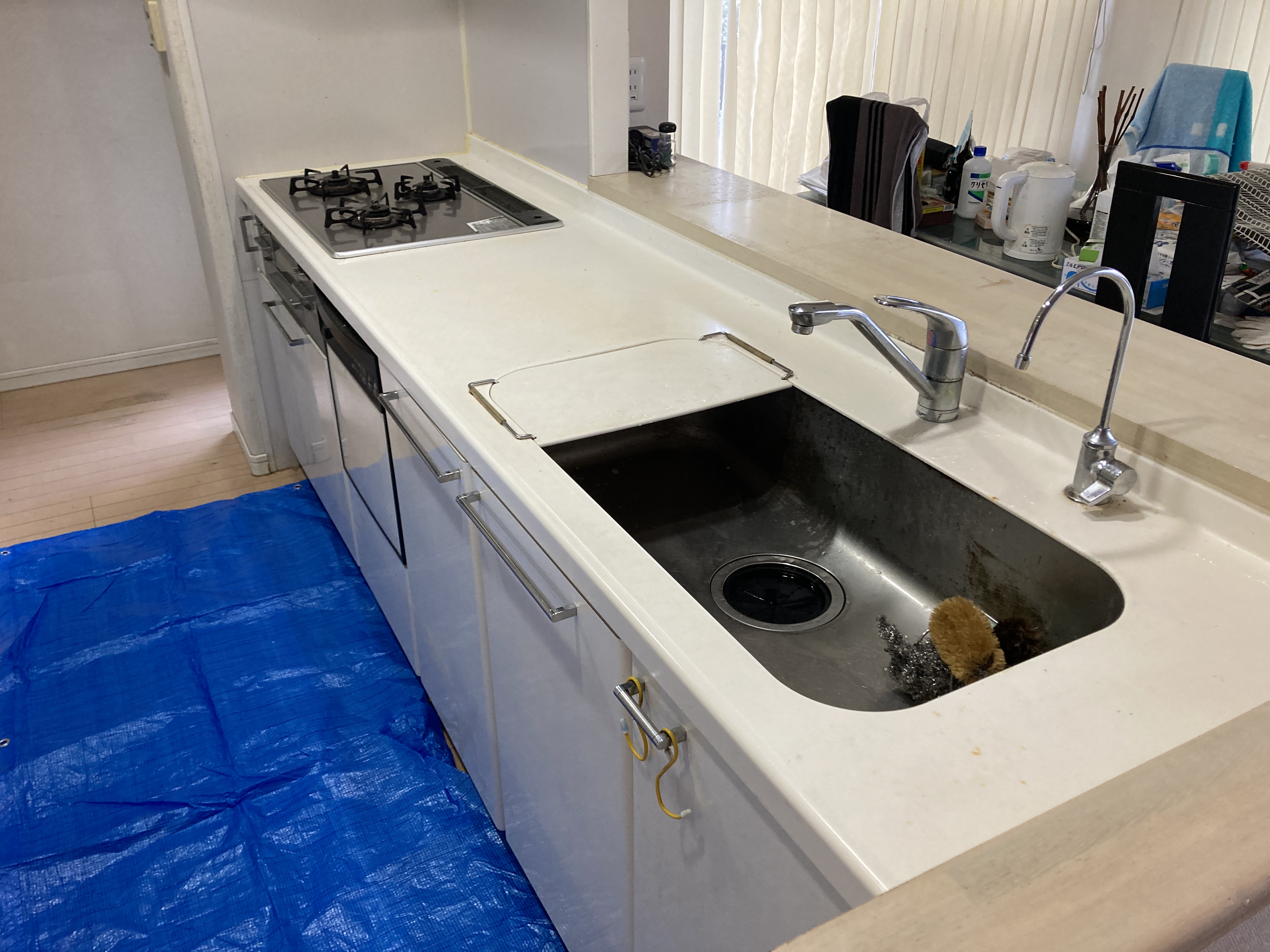 京都府京都市山科区西野楳本町のキッチンクリーニングの作業前1