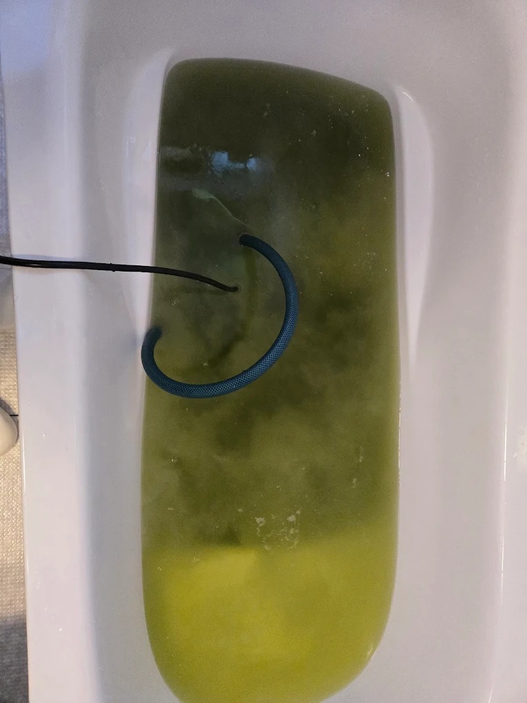 宮城県仙台市泉区加茂の追い焚き配管除菌洗浄の作業後1