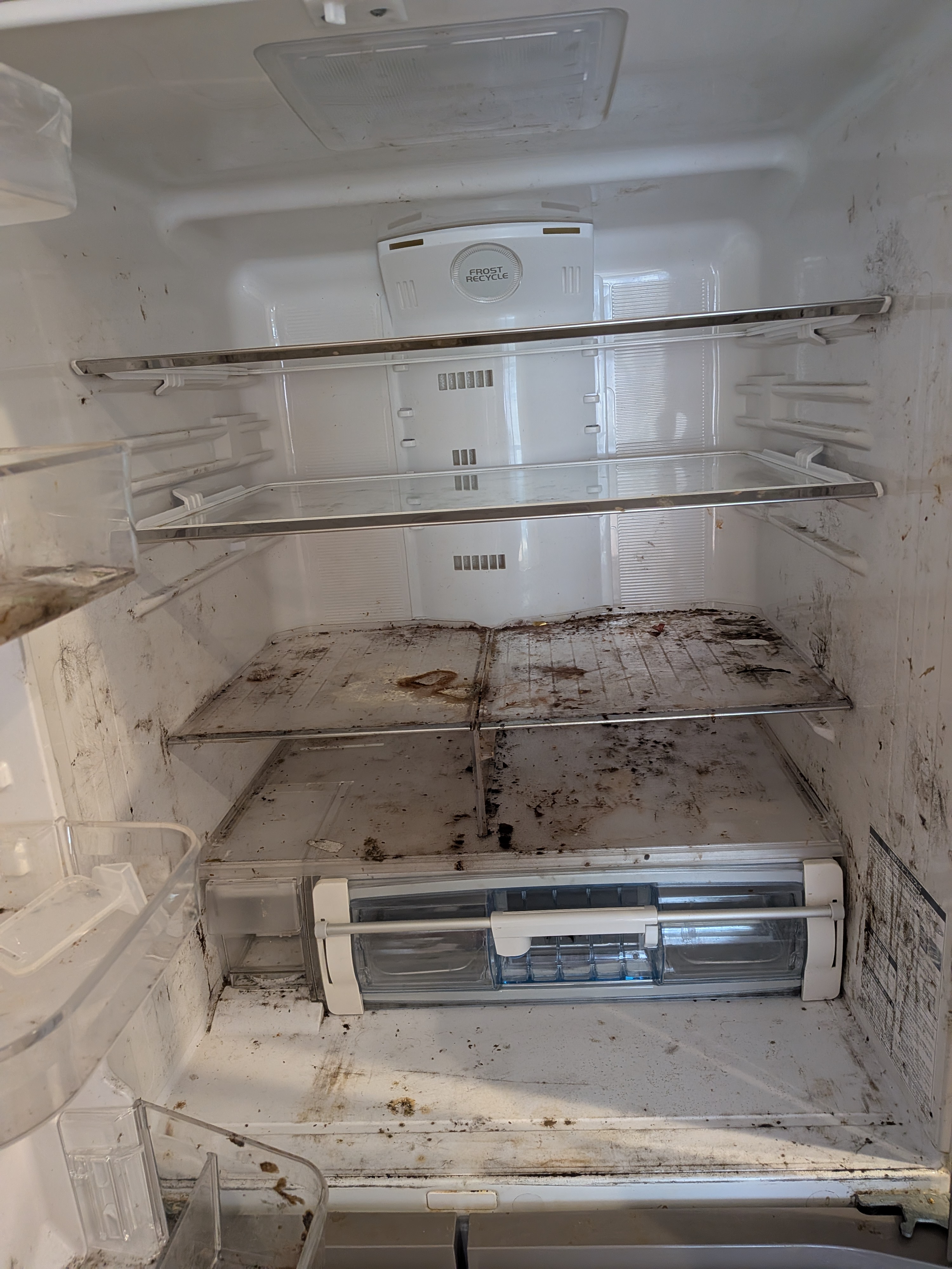 静岡県磐田市の冷蔵庫クリーニングの作業前1