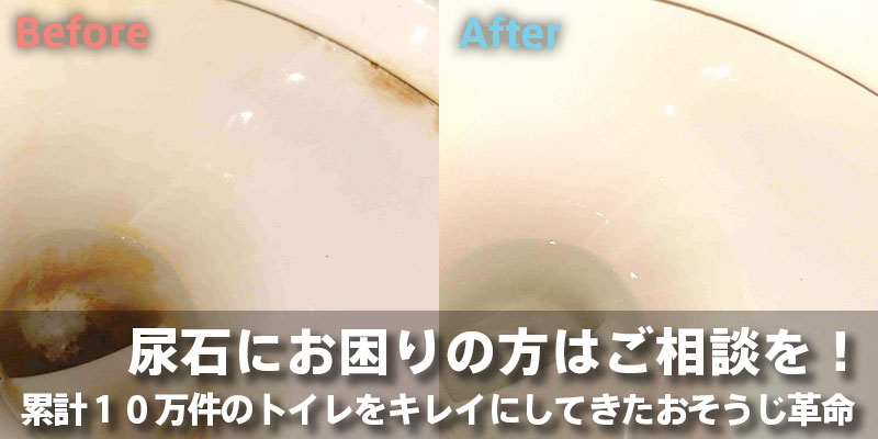 尿石にお困りの方はご相談を！累計10万件のトイレをキレイにしてきたおそうじ革命