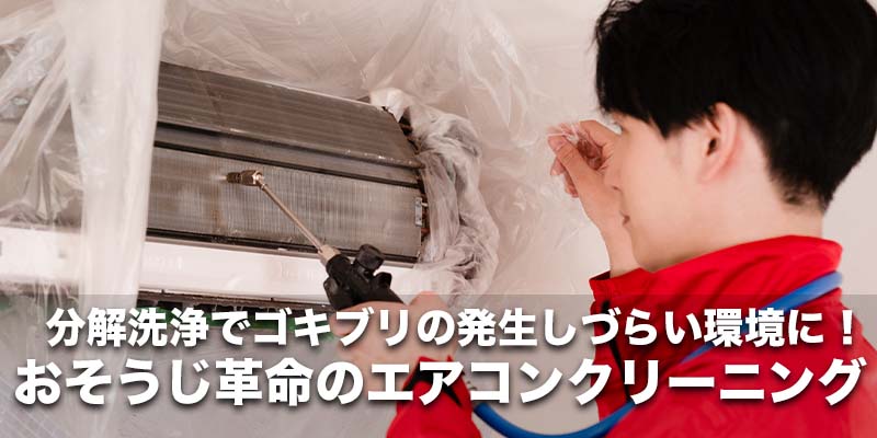 分解洗浄でゴキブリの発生しづらい環境に!おそうじ革命のエアコンクリーニング
