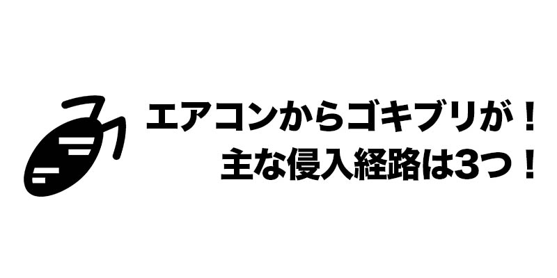 エアコンからゴキブリが!主な侵入経路は3つ!