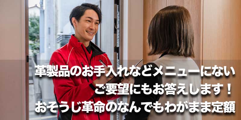 革製品のお手入れなどメニューにないご要望にもお答えします！おそうじ革命のなんでもわがまま定額