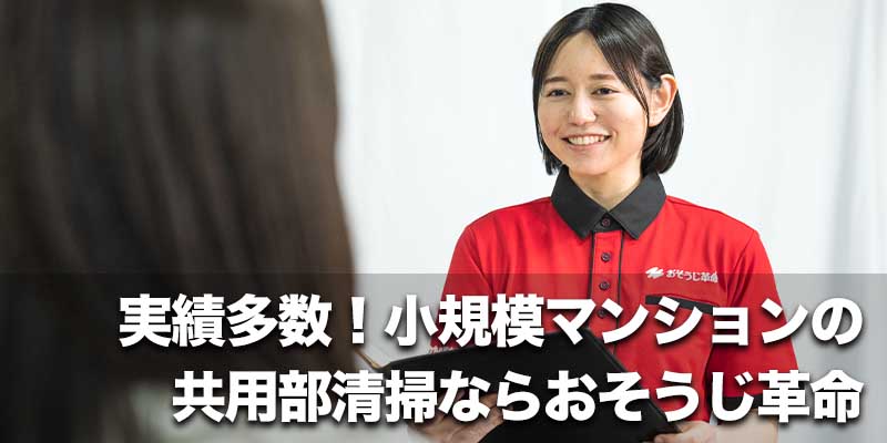 実績多数！小規模マンションの共用部清掃ならおそうじ革命